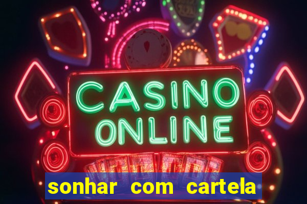 sonhar com cartela de bingo